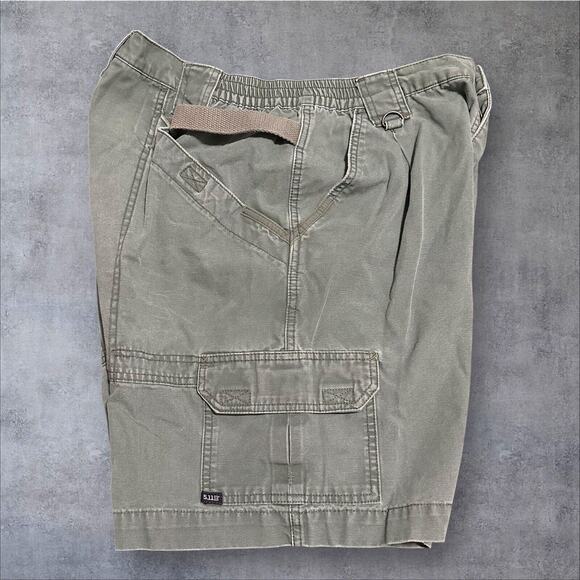 5.11 Tactical Series Men’s 36 Ripstop Army Green Utility Pocket Cargo Shorts - Picture 3 of 9